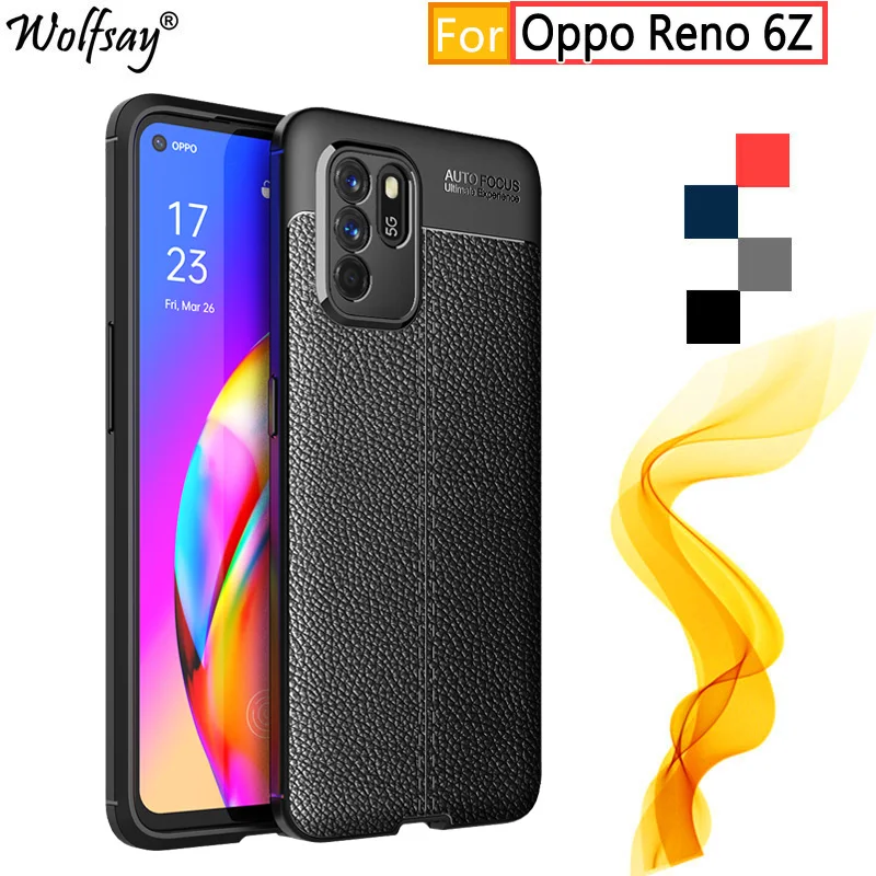 

For Oppo Reno6 Z Case For Oppo Reno 6 Z 6Z 5Z 4Z Bumper Rubber Housings Leather Silicone Back Case For Oppo Reno 6Z Reno6Z Cover