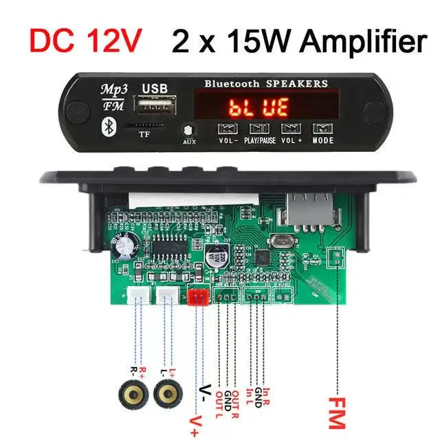 DC 6 в 18 50 Вт усилитель декодер плата Bluetooth V5.0 Автомобильный MP3-плеер USB модуль