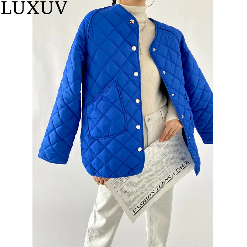 

LUXUV Women's Short Down Jacket Winter Puffer Clothes Quality Outerwear High Street Parka Quilted Padded Coats Cotton Windbreak