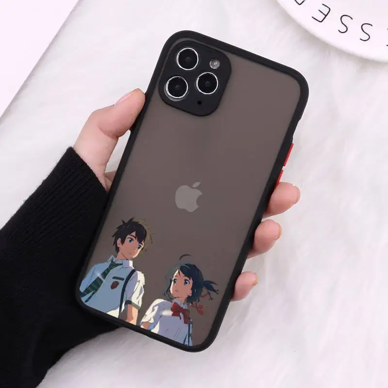 

Anime your name cartoon Phone Cases Matte Transparent for iPhone 7 8 11 12 s mini pro X XS XR MAX Plus cover funda