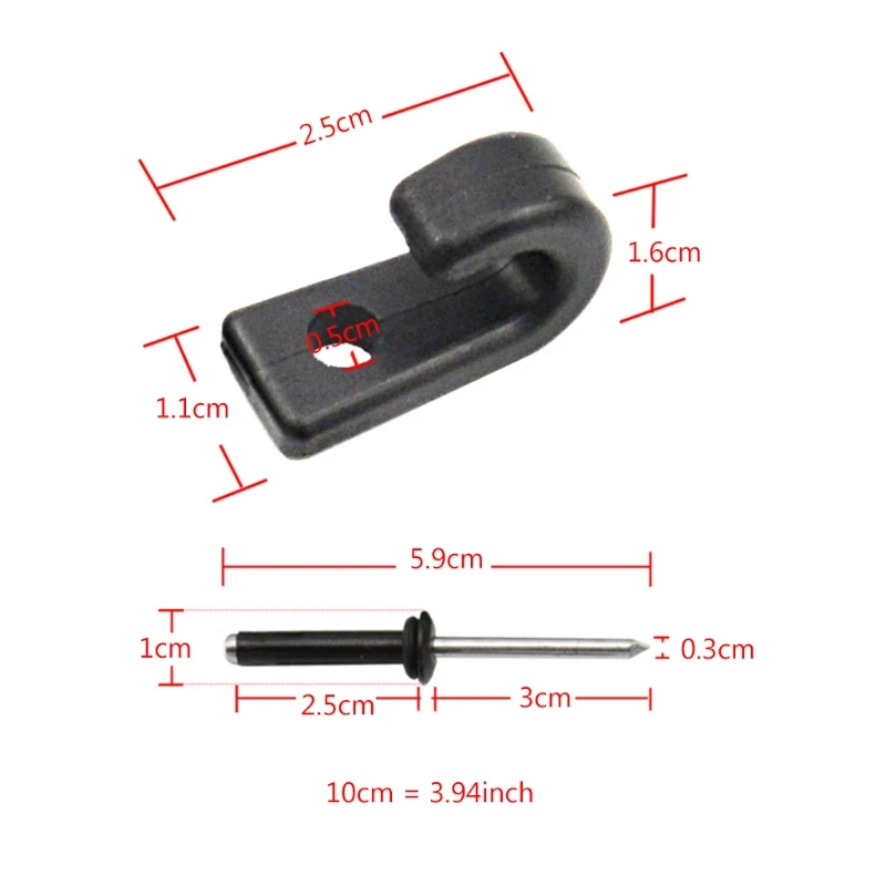 

12 J-Hooks Lashing Hooks Bungee Hooks and 12 Rivets for Kayak Canoe Paddle Board Kayak Accessories T8NC