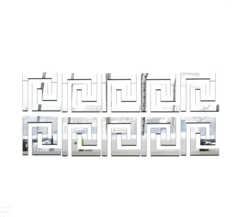 A Silver Waist line 10 шт 10*10 см или 20 шт 5*5 см линия талии Зеркальная Наклейка DIY современная акриловая зеркальная Настенная Наклейка s для гостиной украшения дома - Цвет: A Silver Waist line
