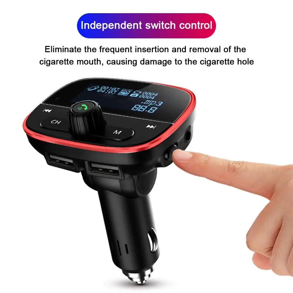 Автомобильный MP3-плеер передатчик 1,77 дюймов ЖК-дисплей Bluetooth fm-передатчик Hands-Free вольтметр автомобильный комплект TF карта AUX USB аудио адаптер