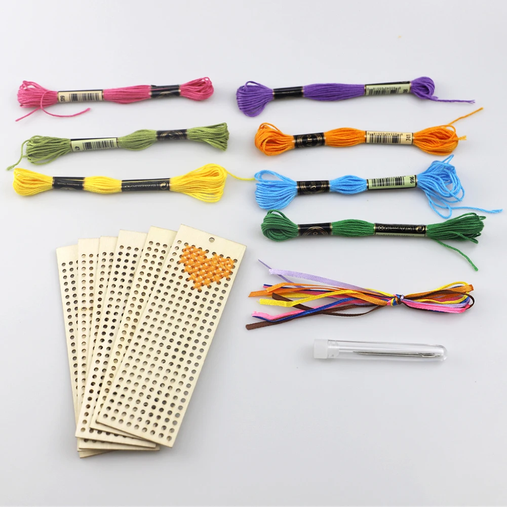 Прямоугольная пустая деревянная Закладка ломтики сделай сам вышивка подвесные