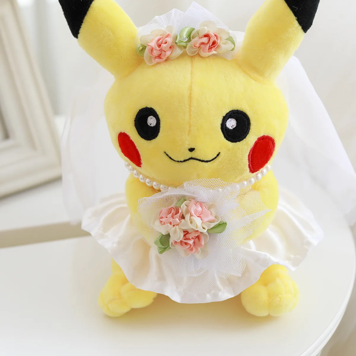 Cherry Blossom Pikachu Doll Plush Toy Cute Soft Stuffed Anime Groom Bridal Children's Christmas Presents | Игрушки и хобби