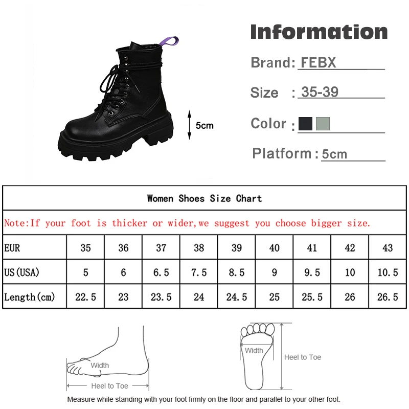 

Women Flat Platform Boots Female Solid Lace Up Ankle Non-slip PU Leather Black Shoes Commute Elegant Cool Autumn Fashion 2020