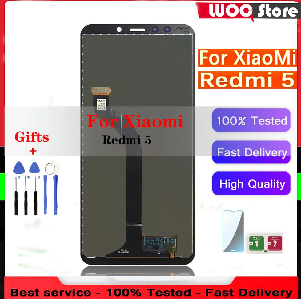 

High Quality Super LCD Display For XiaoMi Redmi 5 Phone Touch Screen Digitizer Assembly Replacement Parts For XiaoMi Redmi 5