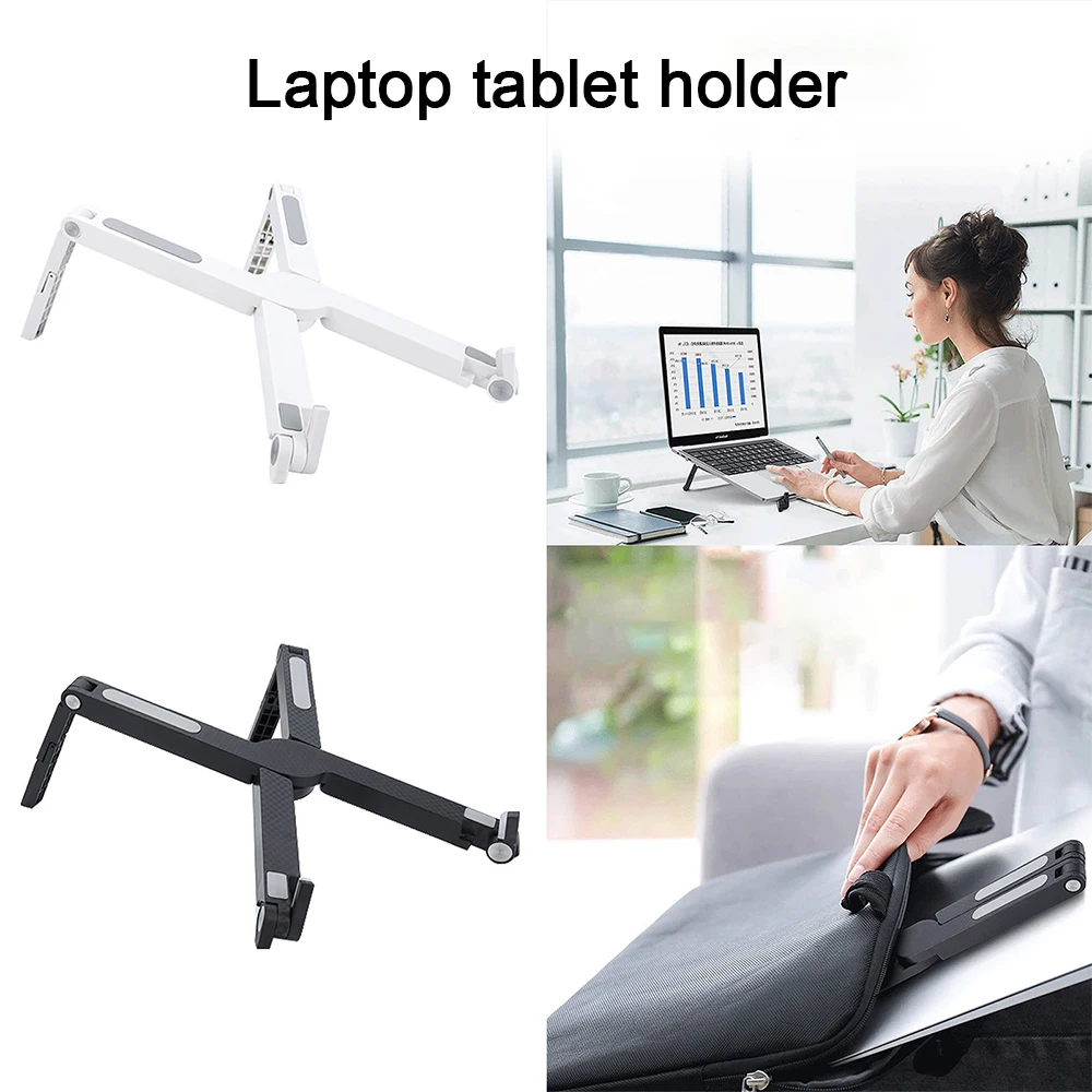 

Adjustable Laptop Stand ABS Heat Sink Tablet Stand Silicone Non-slip Computer Notebook Laptop Holder for Desk Bed Sofa