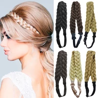 mydiva braids twist elastic hair headband with adjustable belt synthetic woman black gold hair style braided headband hairpiece