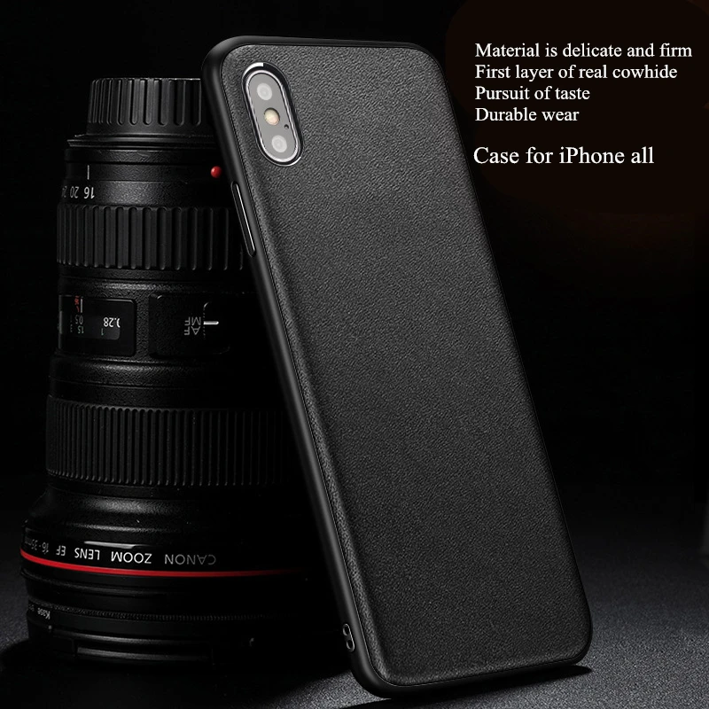 Роскошный чехол для IPhone 11 pro 7 8 Plus X XS Max XR кожаный задняя крышка из чистой кожи