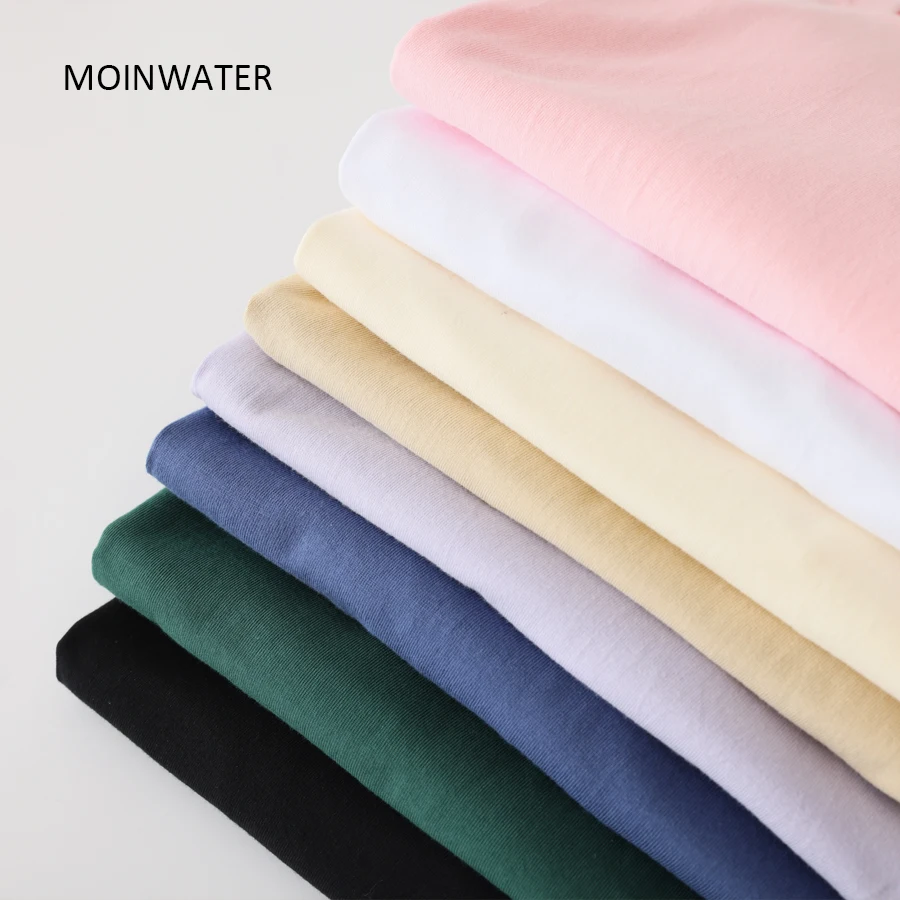 MOINWATER Women New Letter Print T shirts Female Royal Blue Cotton Tees Casual Basic Short Sleeve Summer Tops MT22006 - купить по