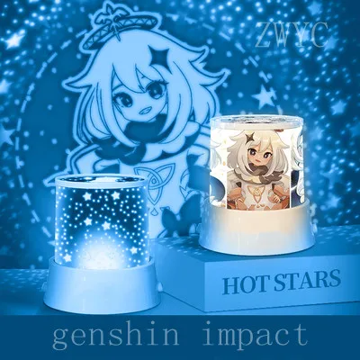 

New Game Genshin Impact Props Project Christmas Gifts Rotatable Projector Night Light Birthday Present