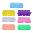 10 ячеек, 7 цветов на выбор, флюоресцентные наклейки для ногтевого дизайна, чехол, жесткий прозрачный пластиковый Флюоресцентный чехол