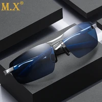 mx 2021 aluminum magnesium rimless sunglasses men polarized high quality square frameless sun glasses brand designer eyewear