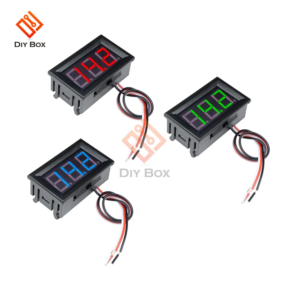 

0.56 Inch Mini Red Green Blue LED Display Panel Voltage Meter Voltmeter Home Use Voltage 3 Three Digital DC 4.5V 30V 3 Wires
