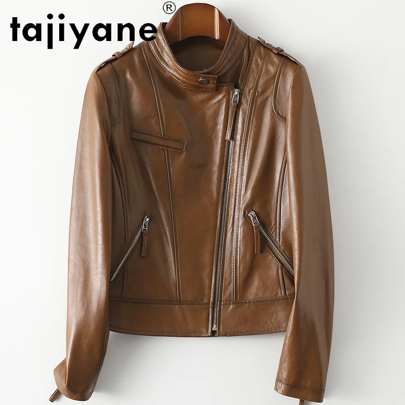 

Vintage Leather Genuine Jacket Woman 100% Sheepskin Coat Female Biker Jackets for Women Spring 2021 Veste Femme Pph4965
