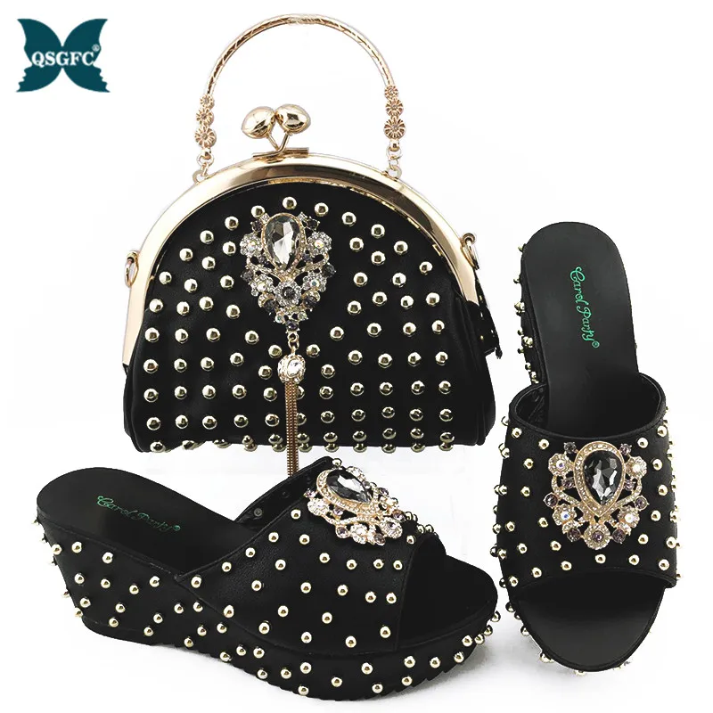 Зрелые итальянские Женские королевские свадебные туфли и сумка которые подойдут