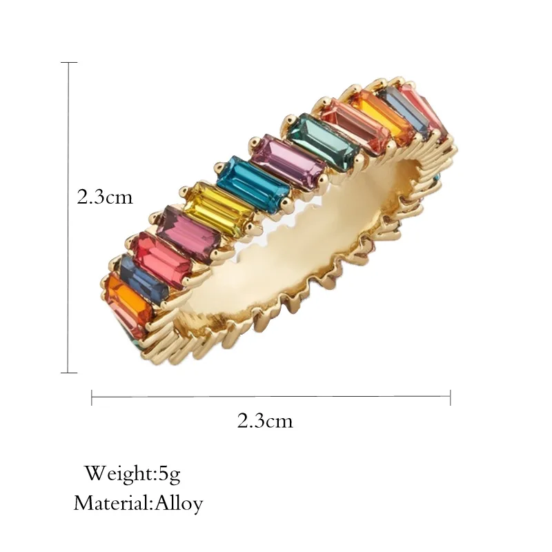 

2021 Trend Multicolor Crystal Ring AAA Cz Zircon Engagement Classic Wedding Band Rings for Women Men Finger Jewelry Accessories