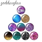 Красочные блестящие точки пузыри звезды Горячая распродажа 10 шт. 12 мм20 мм25 мм кабошоны круглые фото кабошоны разрисованные изделия из стекла с плоской задней частью Цепочки и ожерелья, украшения своими руками