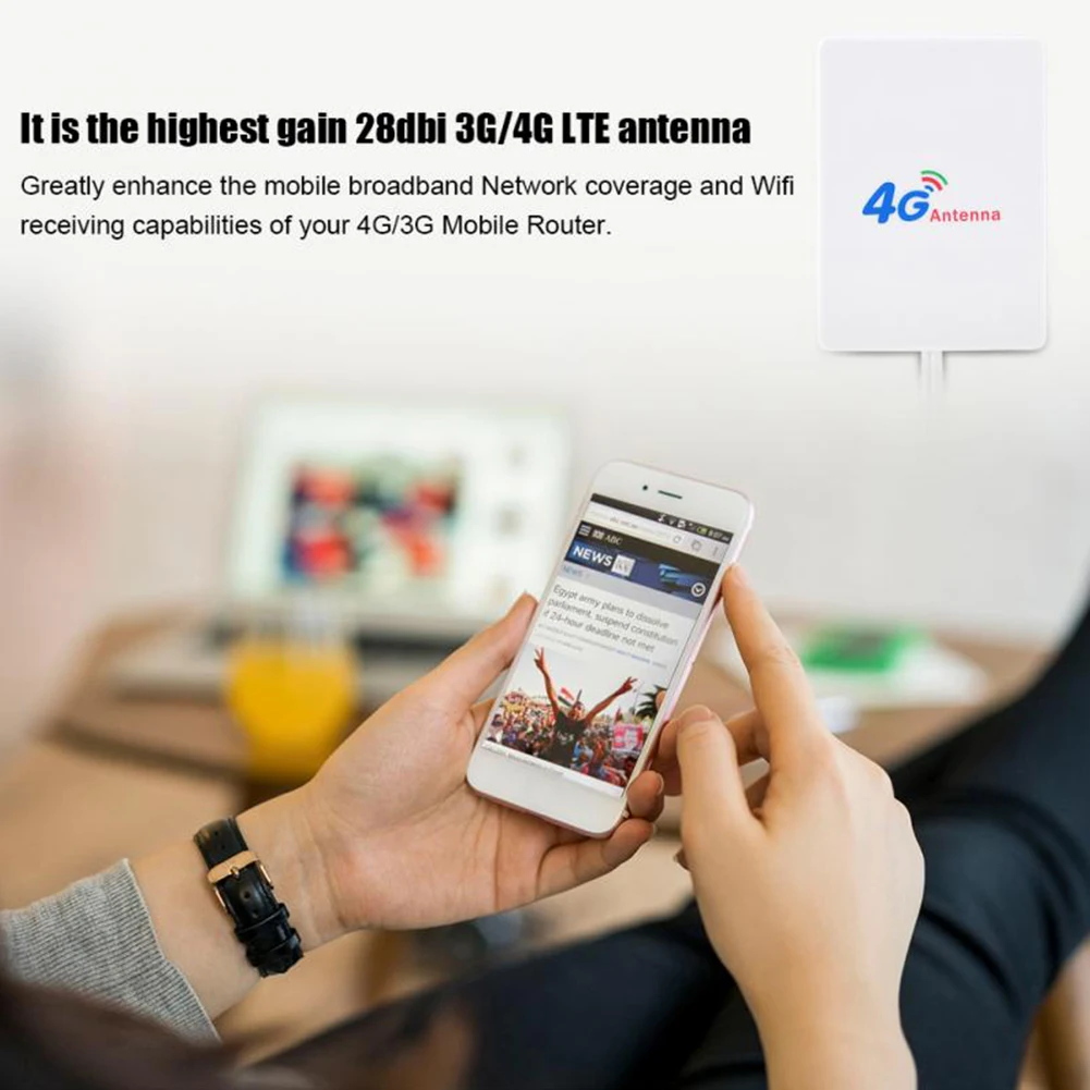 _ Усилитель сигнала широкополосная сеть белый WIFI 28DBI мобильный роутер двойная