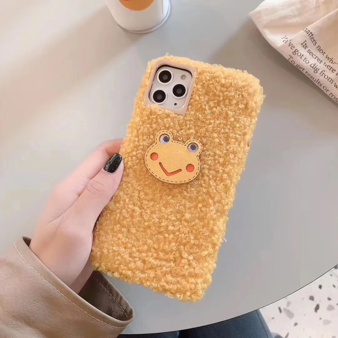 Милый чехол с лягушкой для IPhone 11 Pro Max рождеством плюшевый XR X XS 6 S 7 8 Plus пушистый