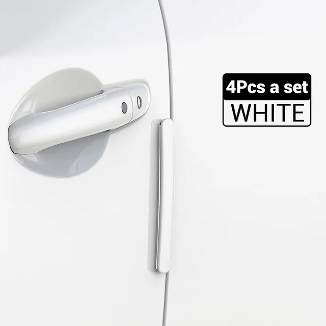 4pcs White Baseus 4 шт. Автомобильная Противоударная полоса защитные накладки для автомобильных дверей протектор отделка двери охранники Стайлинг Литье анти-наклейка с надписью - Цвет: 4pcs White