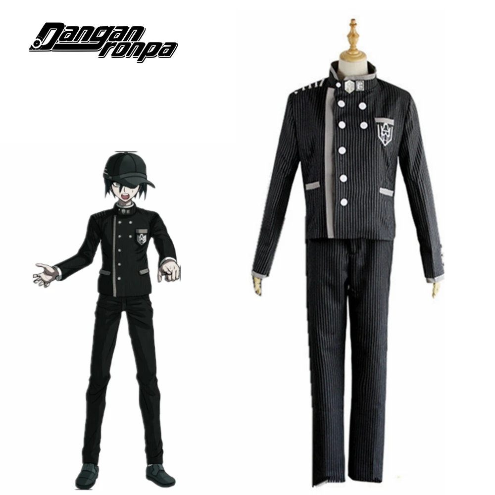 Danganronpa V3 Косплей Saihara Shuichi Косплей Костюм Аниме игра школьная форма костюм наряд пальто+ брюки+ шляпа
