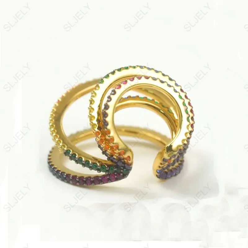 Женские серьги Клипсы из серебра 925 пробы с разноцветным цирконием|Серьги-клипсы|