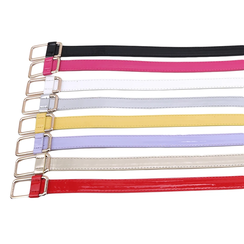 

PU Leather Belts Thin Skinny Waistband Adjustable Belt Candy Colors Leather Belt Sweetness Women Female Belts For Dress