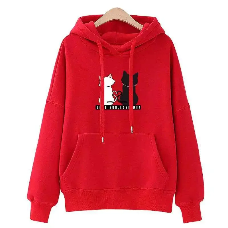 

Women Streetwear Hoodies Sweatshirt Autumn Long Sleeve Hoodies Harajuku Hoodie Cute Cat Print Sweatshirt Women Sudadera Mujer