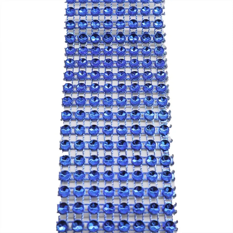 07 royal blue 2 ярда 4 см блестящая Алмазная сетка, лента, Серебряные стразы, сетка для дома, вечерние украшения, лента со стразами, ручная работа - Цвет: 07 royal blue