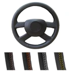 Самодельная накладка на руль из искусственной кожи чехол рулевого колеса автомобиля для Volkswagen VW Polo 2003-2006