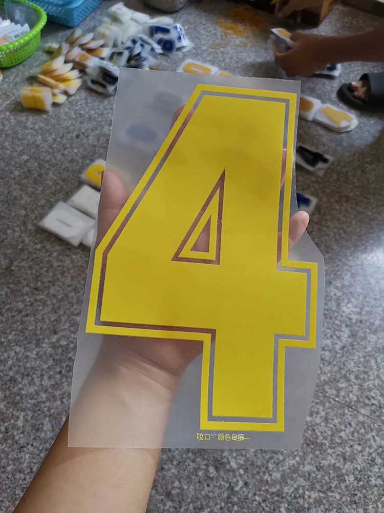 Горячая фиксация накладки для ногтей теплопередачи Горячие бирки для одежды с золотым тиснением мешок рубашка Номер железа на заплатках
