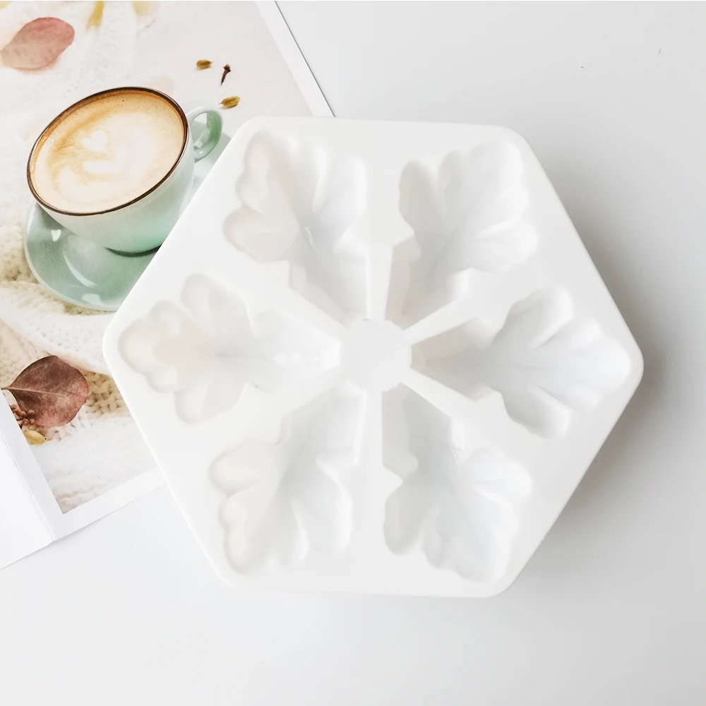 

Новая силиконовая форма для торта и печенья, форма для шоколадного мусса, 3D «сделай сам», Рождественская Снежинка, дерево ручной работы, кух...