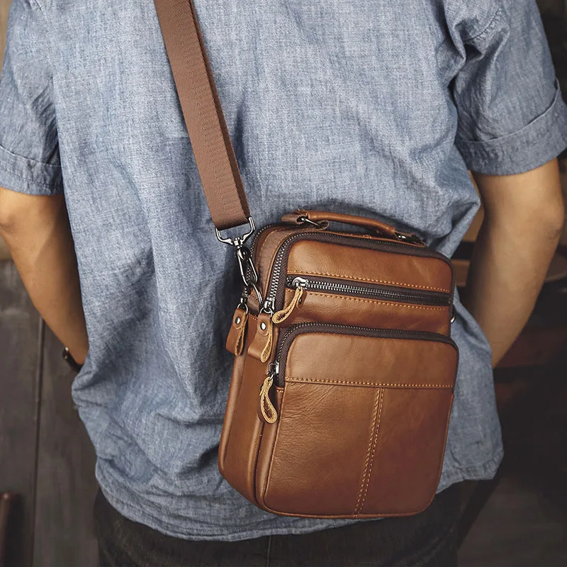 

Retro Men's Handbag Shoulder Bag High Quality Genuine Leather Crossbody Business Bag Male Messenger Bags Designer Man Bag