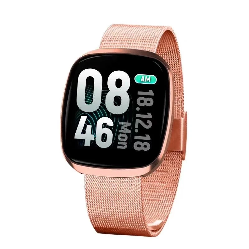 steel pink Супер тонкий смарт-часы 1," полный экран сенсорный монитор сердечного ритма кровяное давление спортивный умный Браслет Водонепроницаемый Smartwatch ip67 - Цвет: steel pink