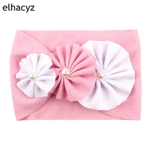 Bandeaux à fleurs en perles pour filles, Turban élastique pour enfants, accessoires pour cheveux  (2)