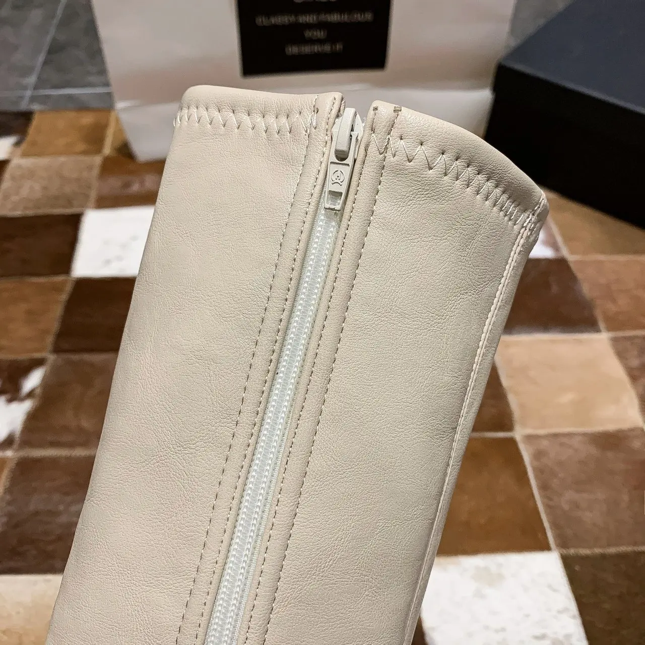 

White Boots For Female Women 2021 Leather Fashion Stiletto Stretch Boots With Zipper Pointed Toe Knee High Heels Boots