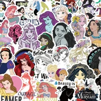 50 100pcs Disney Princess Sticker Refrigerator Computer Washing Machine Mobile Phone Desk Decoration Sticker Gifts For Girls