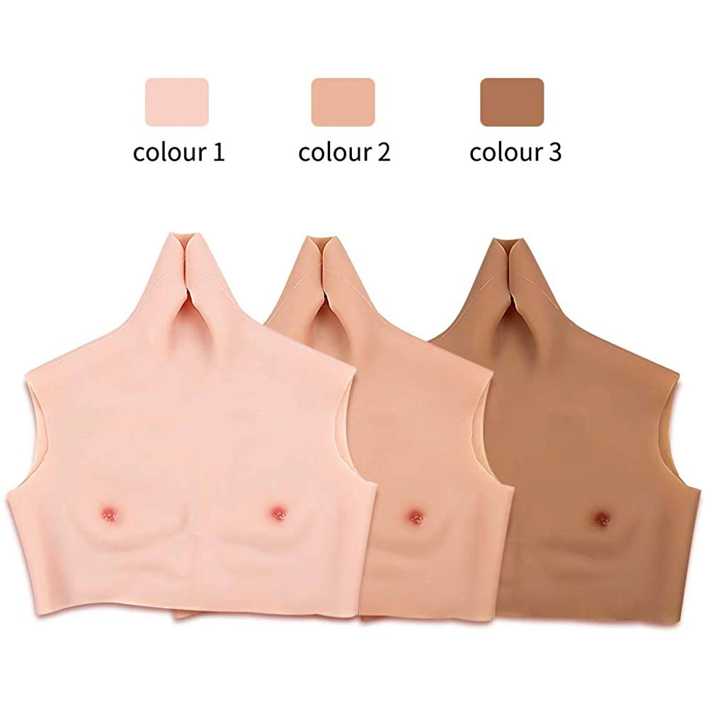 Искусственный силиконовый Трансвестит для мышц реалистичный мужской нагрудный