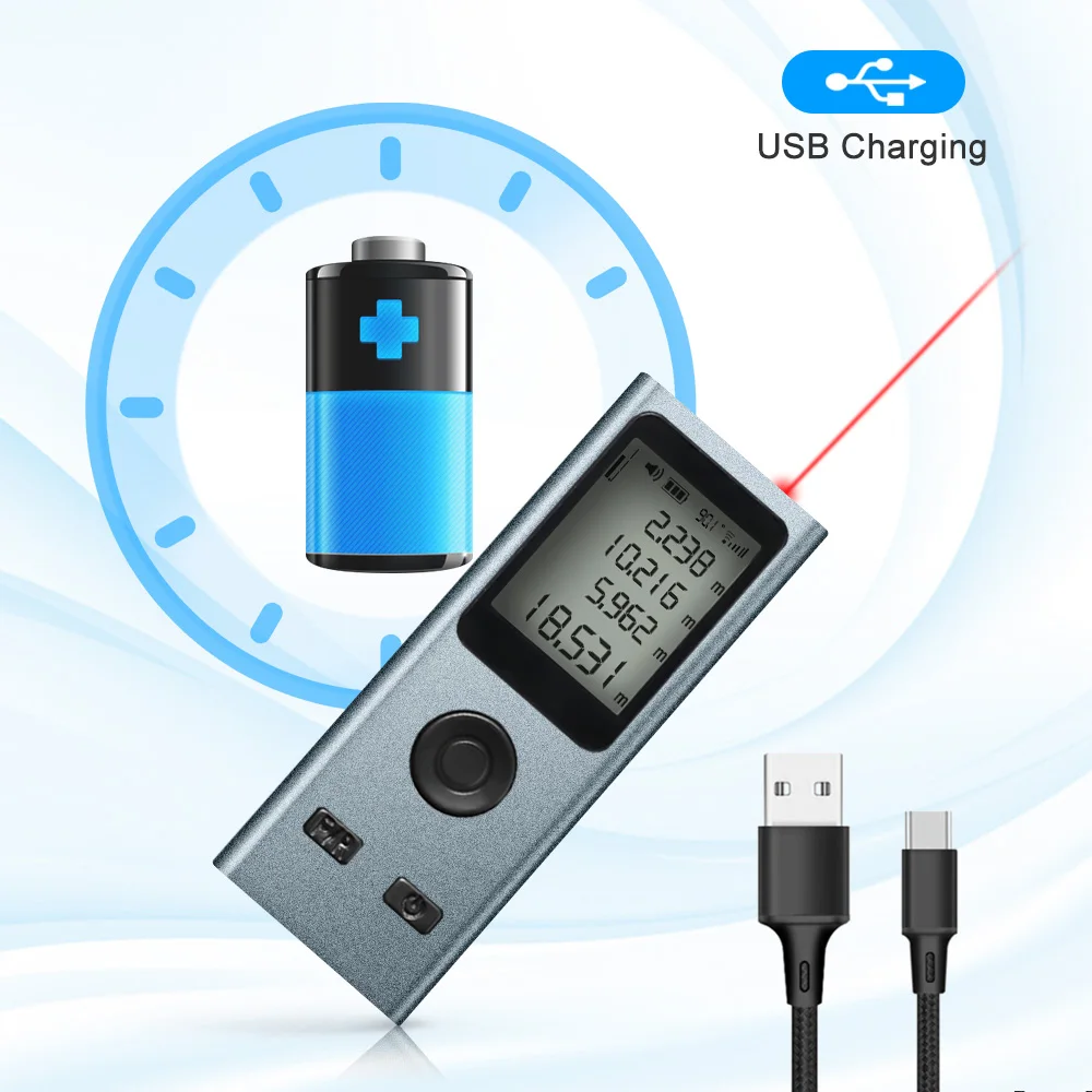 Homatter Laser Distance Meter 30M 40M 50M 60M Rangefinder Mini USB Charging Multifunction Trena Range Finder | Инструменты