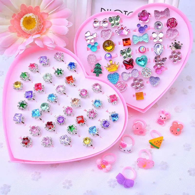 24 шт./пакет детские игрушки кольца кристаллы ролевые игры смешанные принцессы