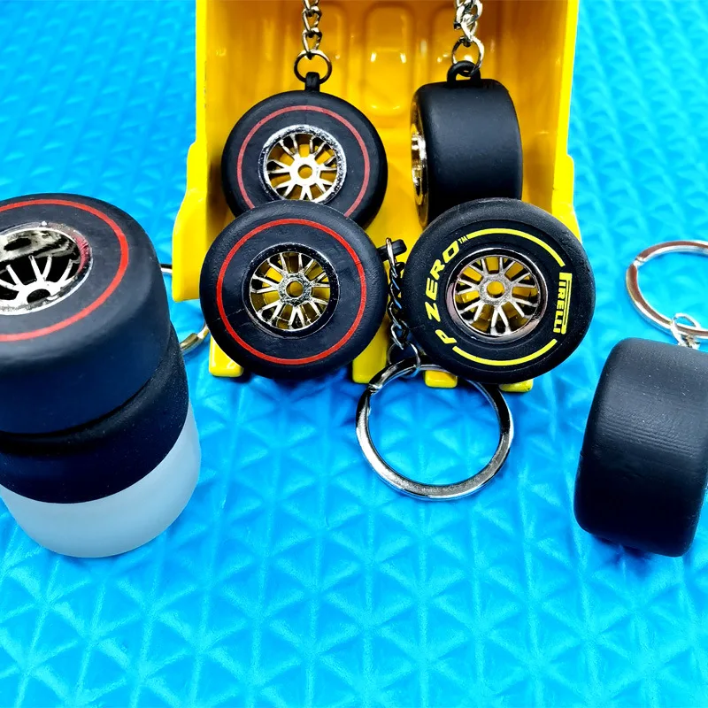 

Tire Keychain Tyre Wheel hub Soft Rubber Small Tire Pendant F1 Car Racing Decoration Auto Accessories Women Men llaveros Gift