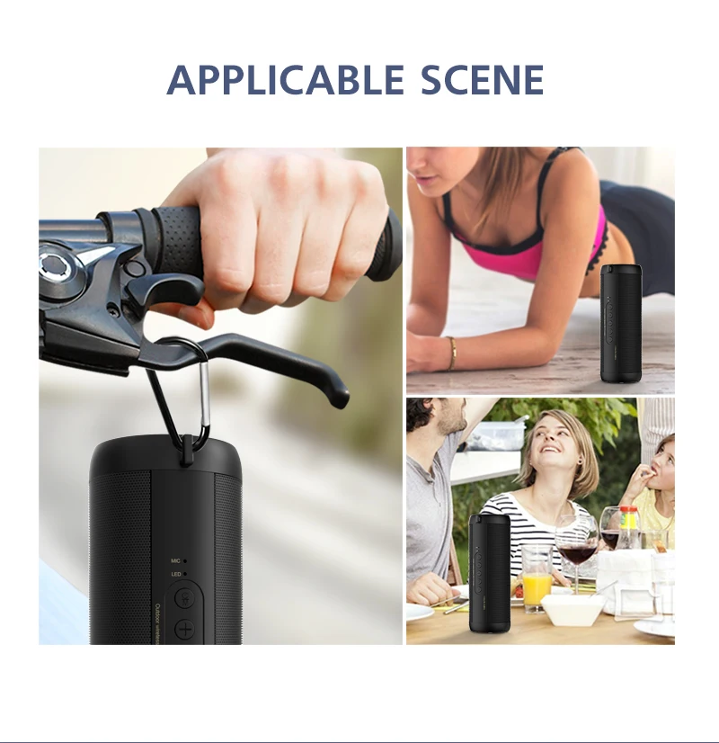 

Waterproof Bluetooth Speaker Music Portable Outdoor Wireless Column Loudspeaker Support Speakers Radio Aux Altavoces with Light