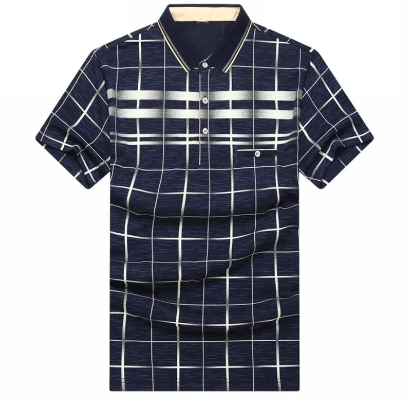 

New Summer Polo Shirt Men Short Sleeve Polos Shirts Plaid Slim Fit Mens Pol Clothes Dress Bodybuilding Streetwear Polos Shirts