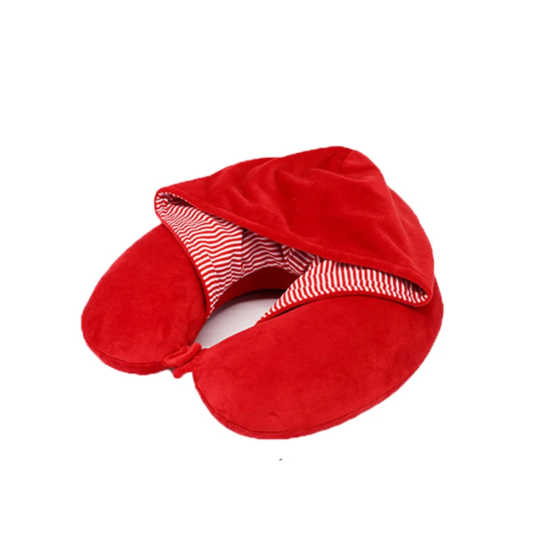 Best Oem Pure Memory Foam Hoodie Travel Rest Grey Neck Pillow Custom Logo |