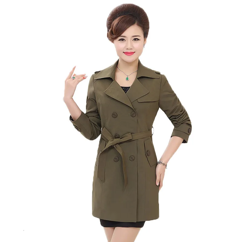 Женская ветровка весна осень повседневный Тренч для женщин среднего возраста