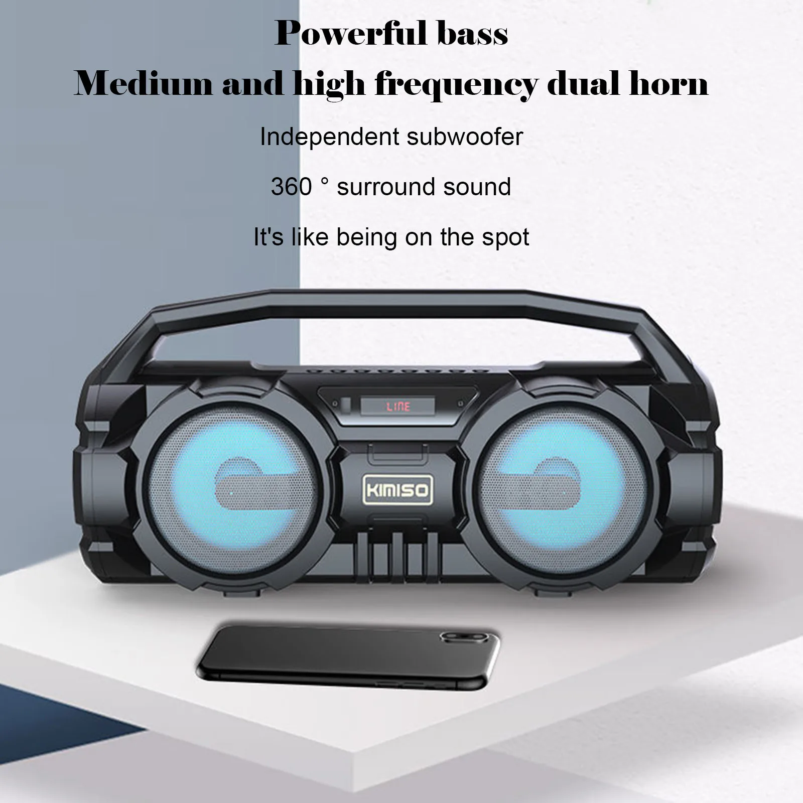 

Portable Bluetooth Speaker 2021 Latest Powerful Subwoofer Surround Music Boombox