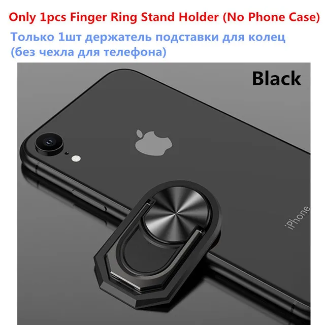 Ring Holder-Black VRSDES из искусственной кожи жесткий чехол для iPhone 7 8 Plus X 6 6S XS XR чехол карточка из ткани Слот Чехол для samsung Galaxy S9 S8 Plus Note9 8 - Цвет: Ring Holder-Black
