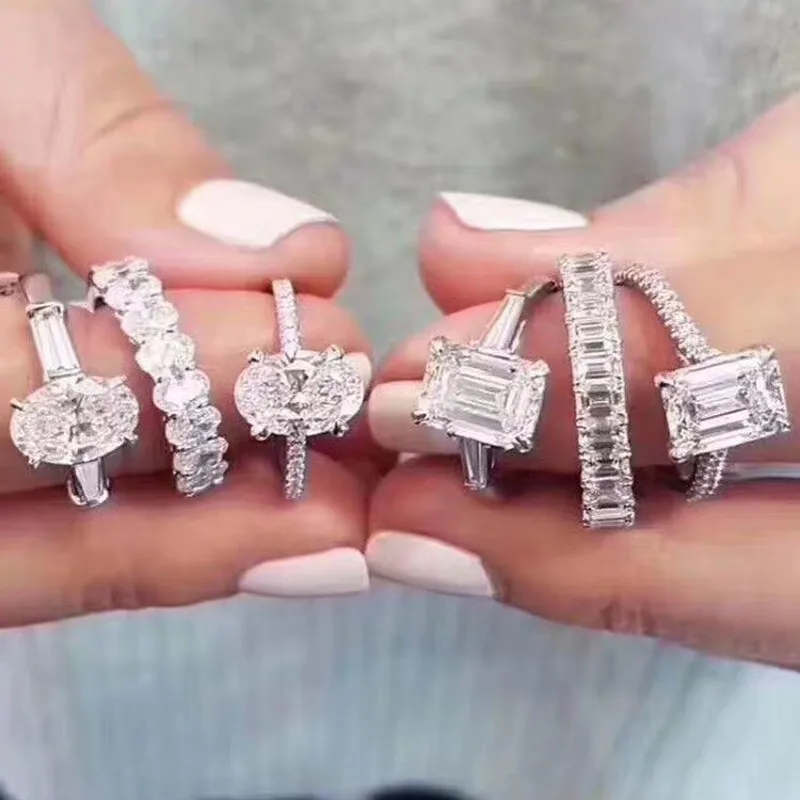 Роскошные бриллиантовые кольца для женщин с овальной огранкой 4 карата|Кольца| |